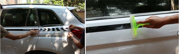 Black/Red Car Sticker Graphics Side Door Full Body Vinyl Decals Auto Decoration