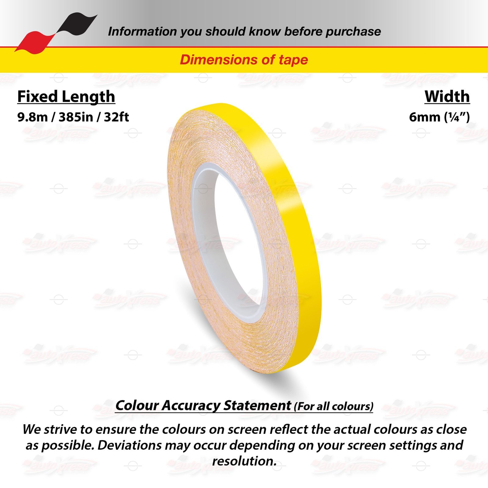 YELLOW 1/4″ 6mm Roll PIN STRIPE Car Striping Trim Line TAPE Decal Vinyl Sticker