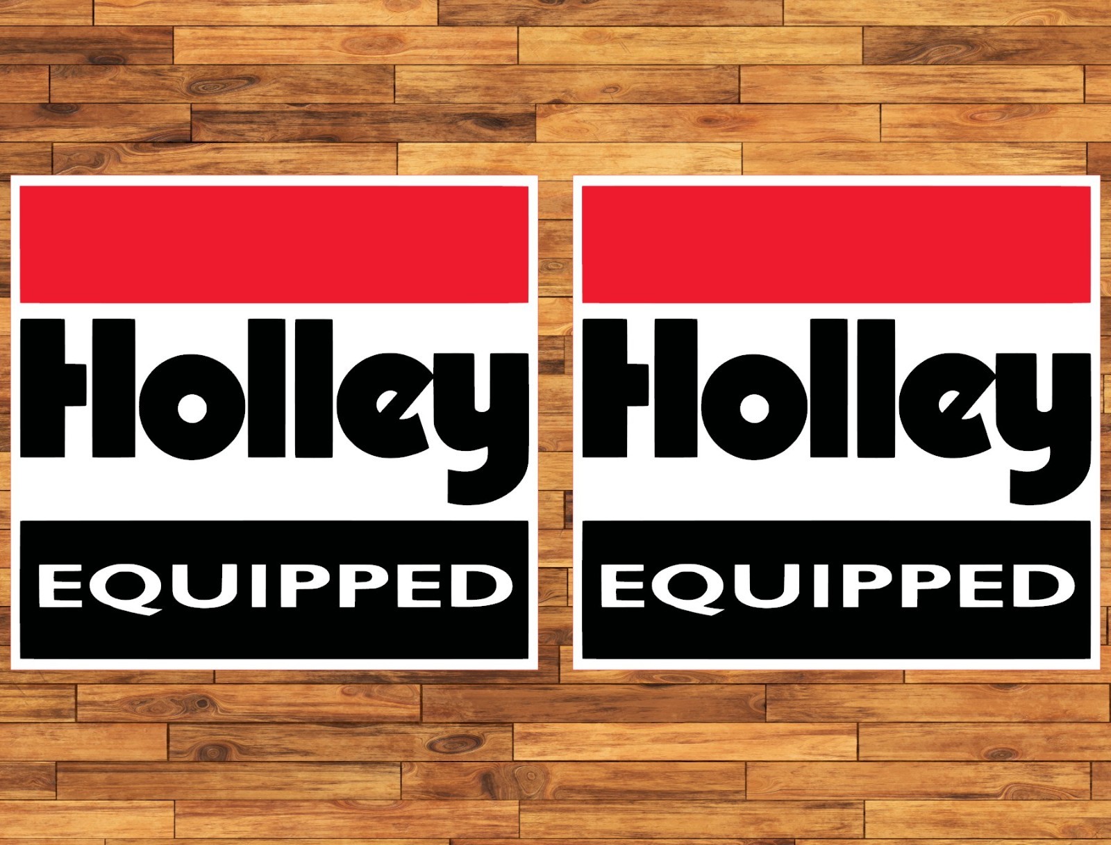 Holley Equipped Logo Water Proof UV Safe Glossy Vinyl Decals x2 Racing