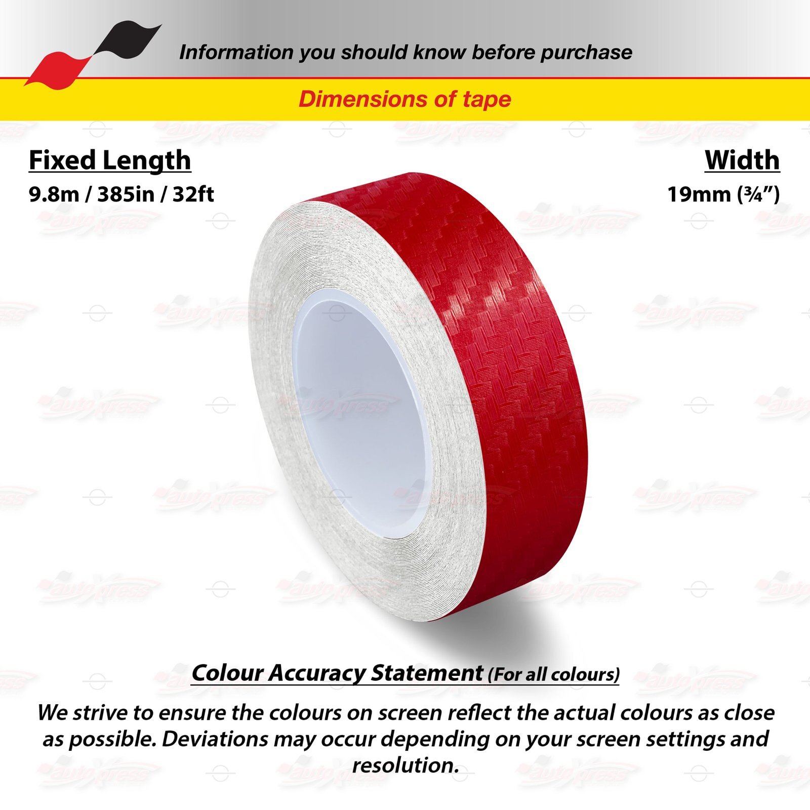 CARBON FIBER RED 3/4″ 19mm Roll PIN STRIPE PinStriping TAPE Decal Vinyl Sticker