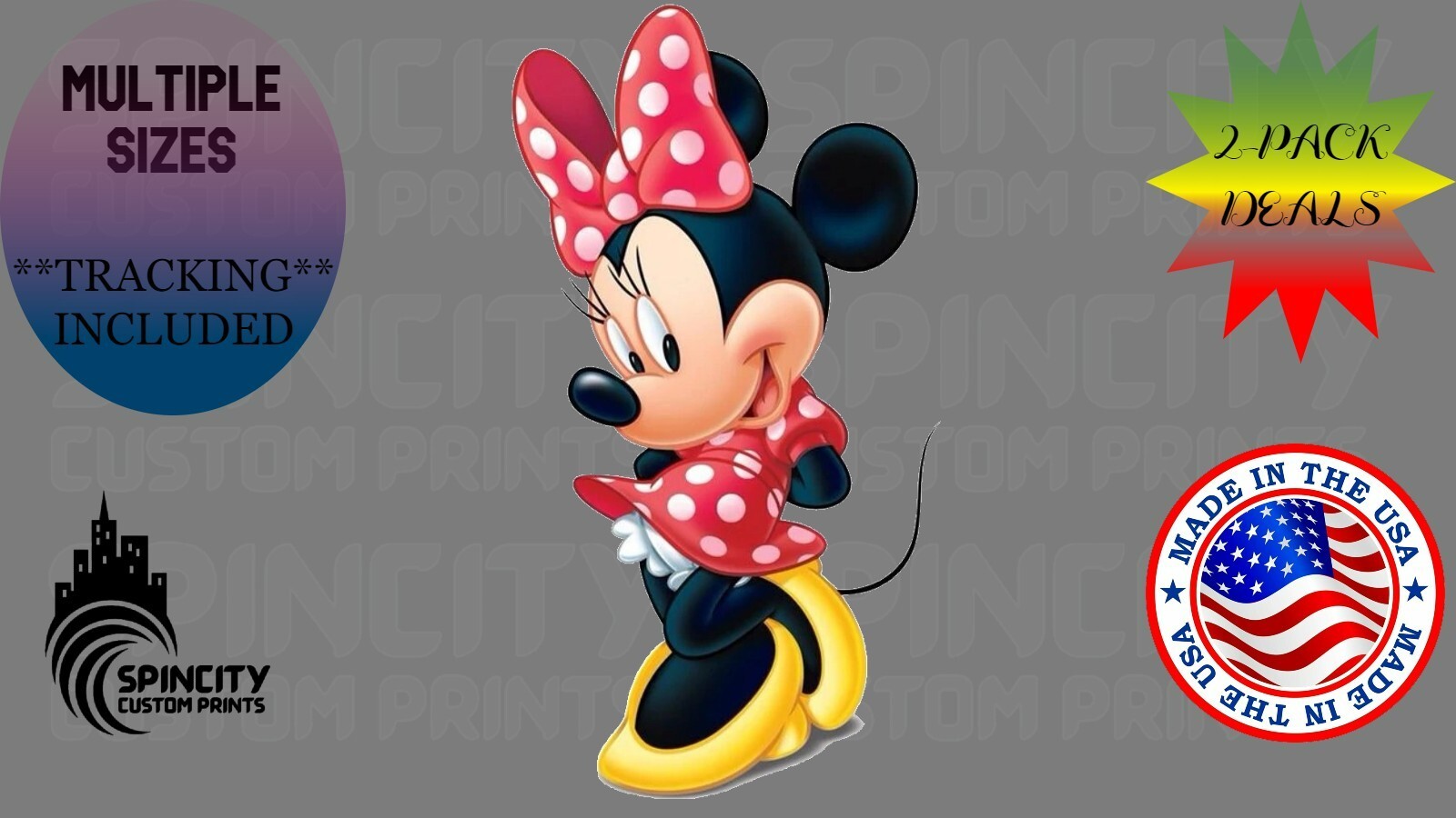 Minnie MOUSE Car Window Vinyl Decal Full Body Disney Cartoon Graphic Sticker