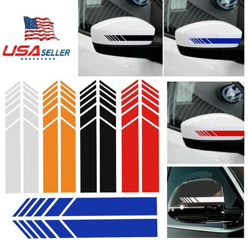 5D Rearview Mirror Decoration Carbon Fiber Sticker Stripe Decal Car Accessories