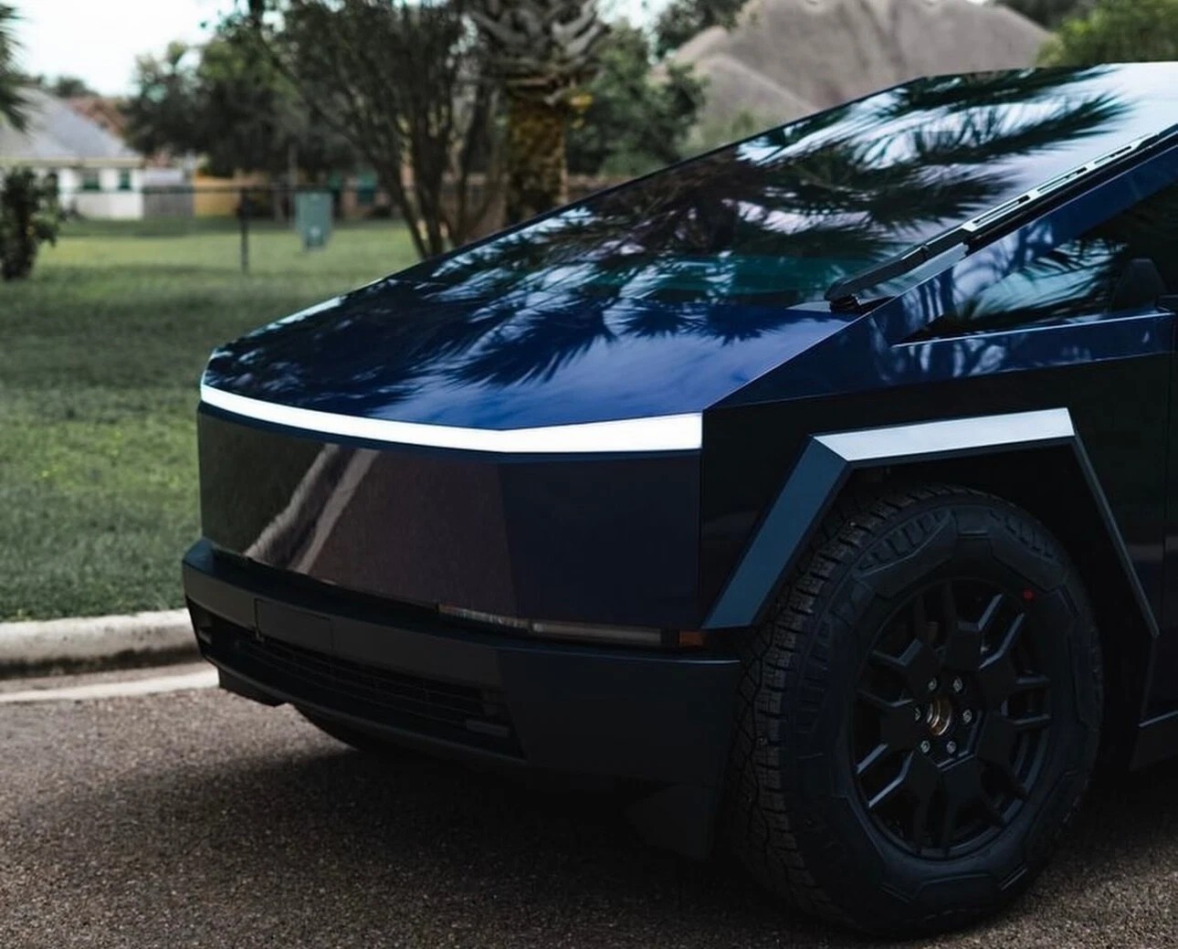 Cybertruck PreCut Paint Protection PET Vinyl Wrap Color Change Gloss Navy Blue