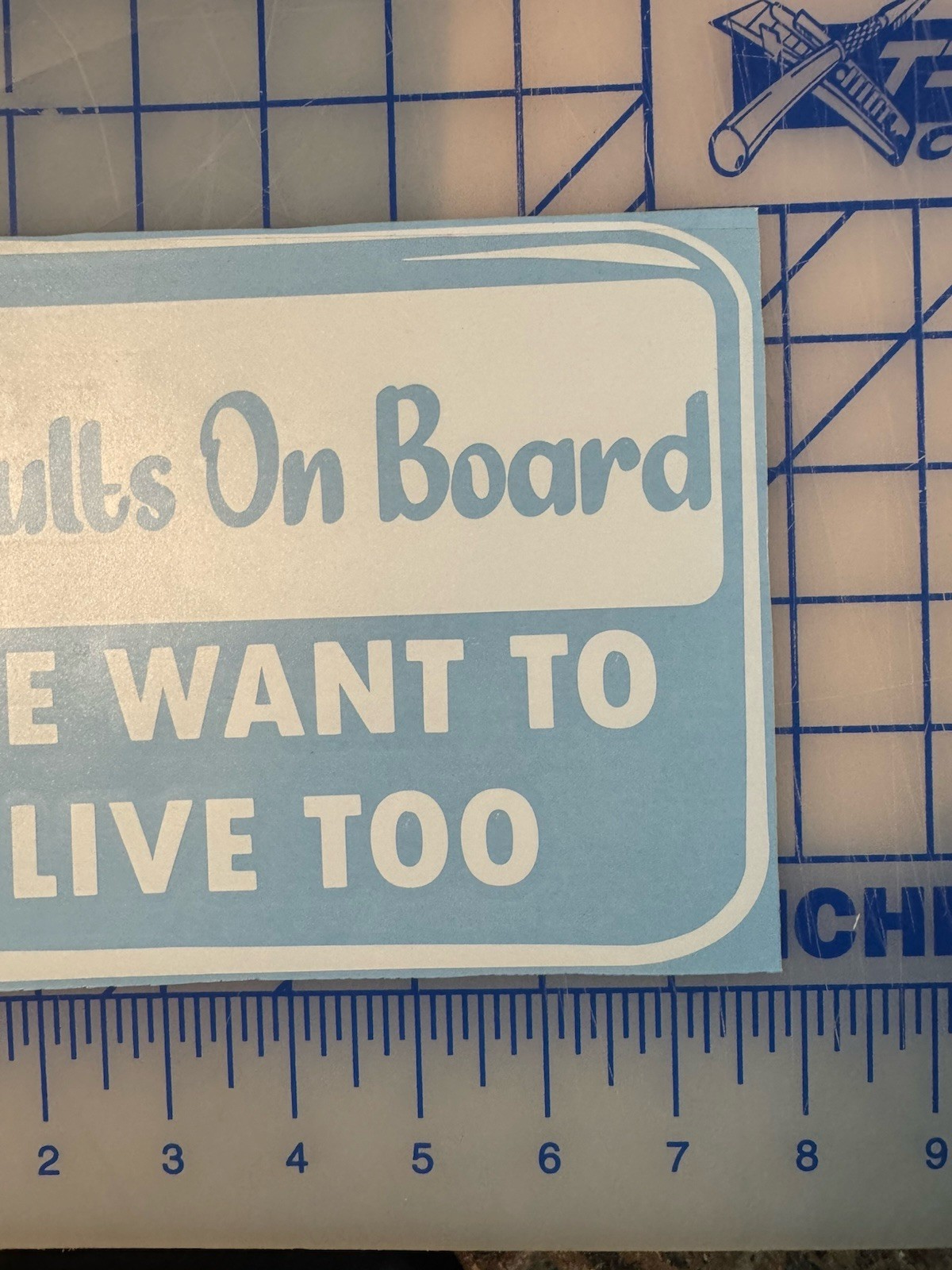 2 Funny Adults On Board We Live TooCar Gift Decals Stickers Bumper Window Laptop