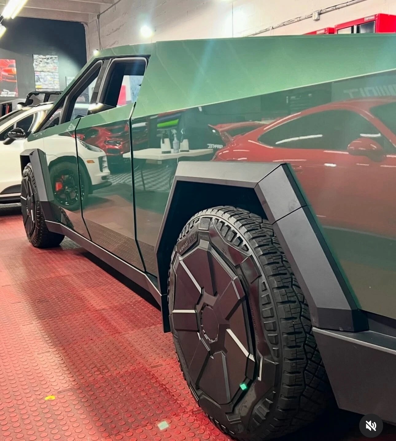 Cybertruck DIY PPF Paint Protection Film Wrap Color Change Flowing Spring Green