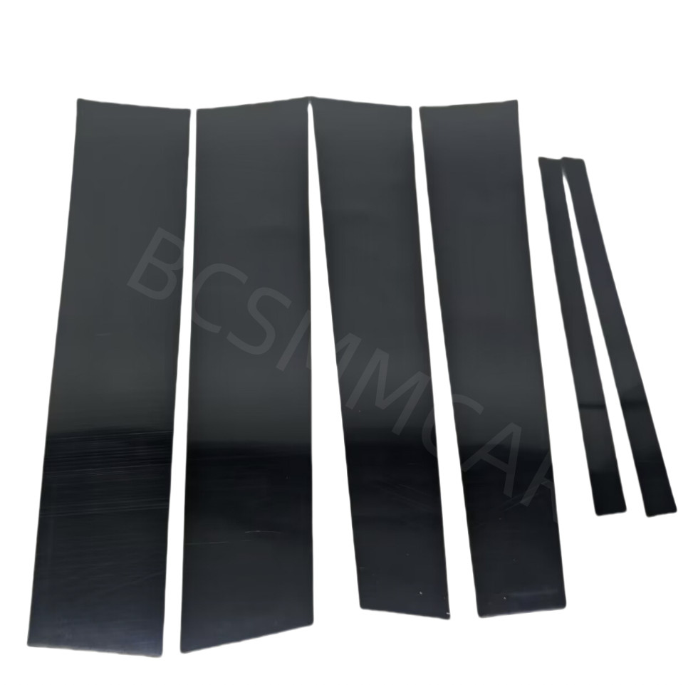 Glossy Black Car Side Pillar Posts Stickers Door Window Cover Decor Accessories