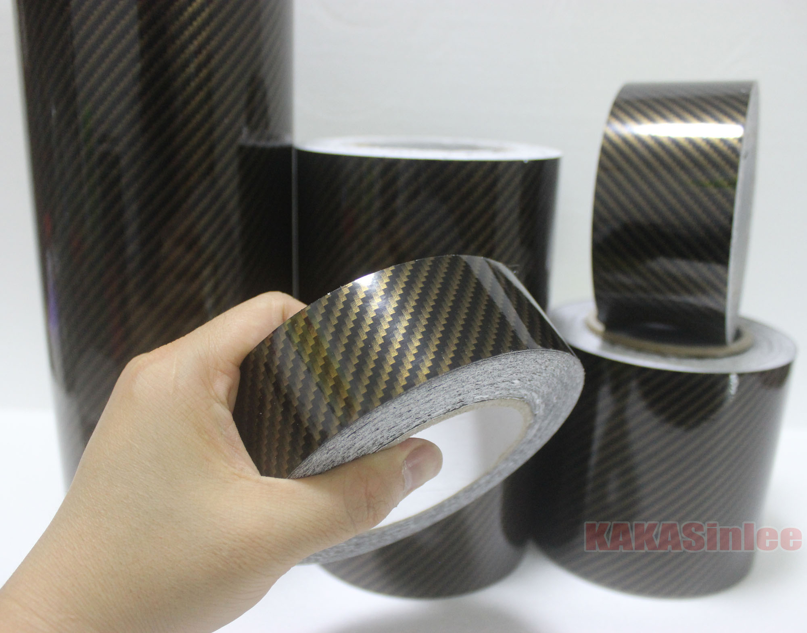 Brown 2D / Decal Car PVC Texture Carbon Fiber Vinyl Tape Wrap Sticker Film Trim