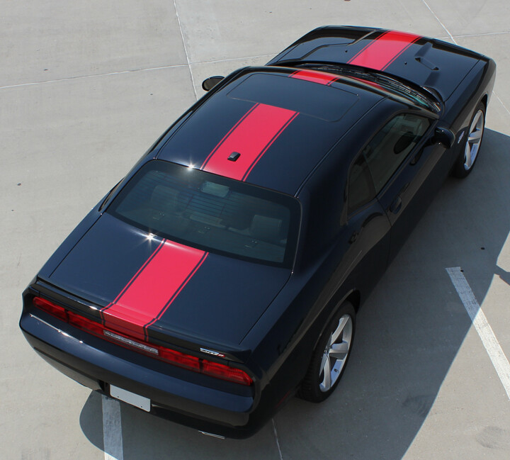 Wide Center Rally Racing Stripes Vinyl Graphics fits 2011-2014 Dodge Challenger