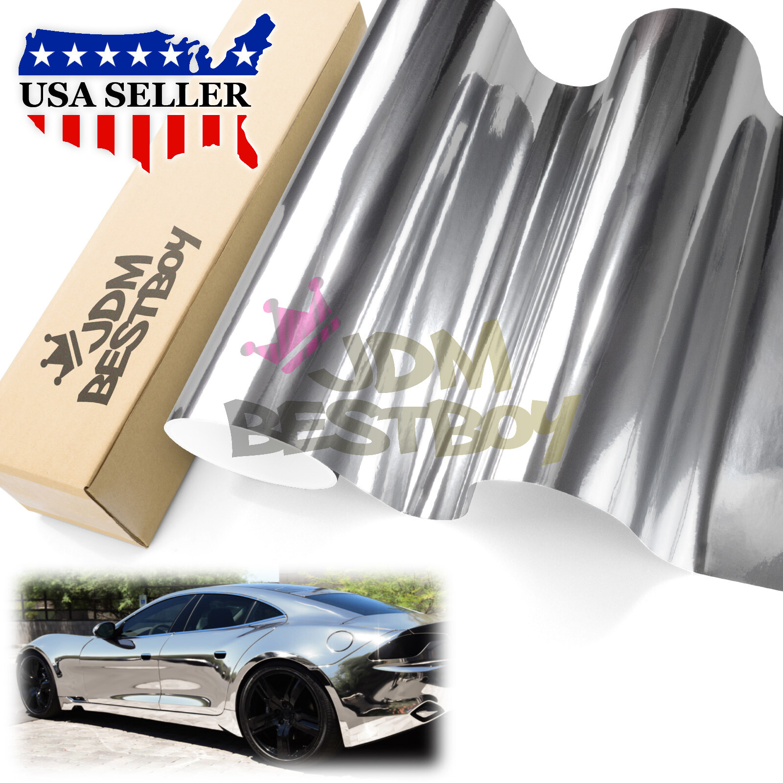 【Chrome】9 Colors Vinyl Sheet Film Wrap Sticker Decal Air Release Bubble Free