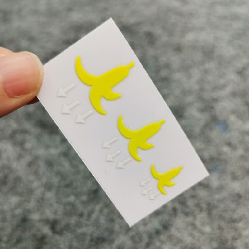 None Fading Weather Resistant Automotive Interior Stickers Yellow Button Decals