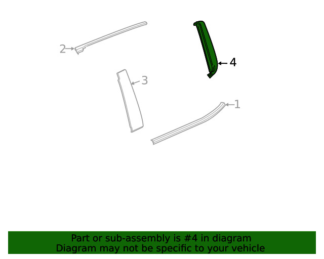 Genuine GM Rear Driver Side Door Window Frame Rear Applique 84966051
