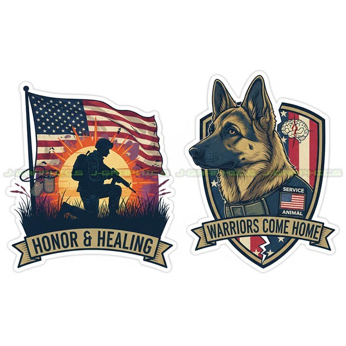PTSD Veteran Vinyl Decal Sticker Awareness Suicide Prevention Military 2 pack I