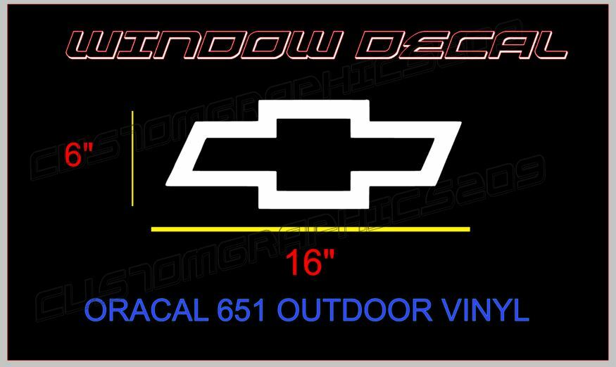 CHEVY WHITE WINDOW DECAL TRUCK/CAR ORACAL OUTDOOR VINYL 651 16X6″ NEW