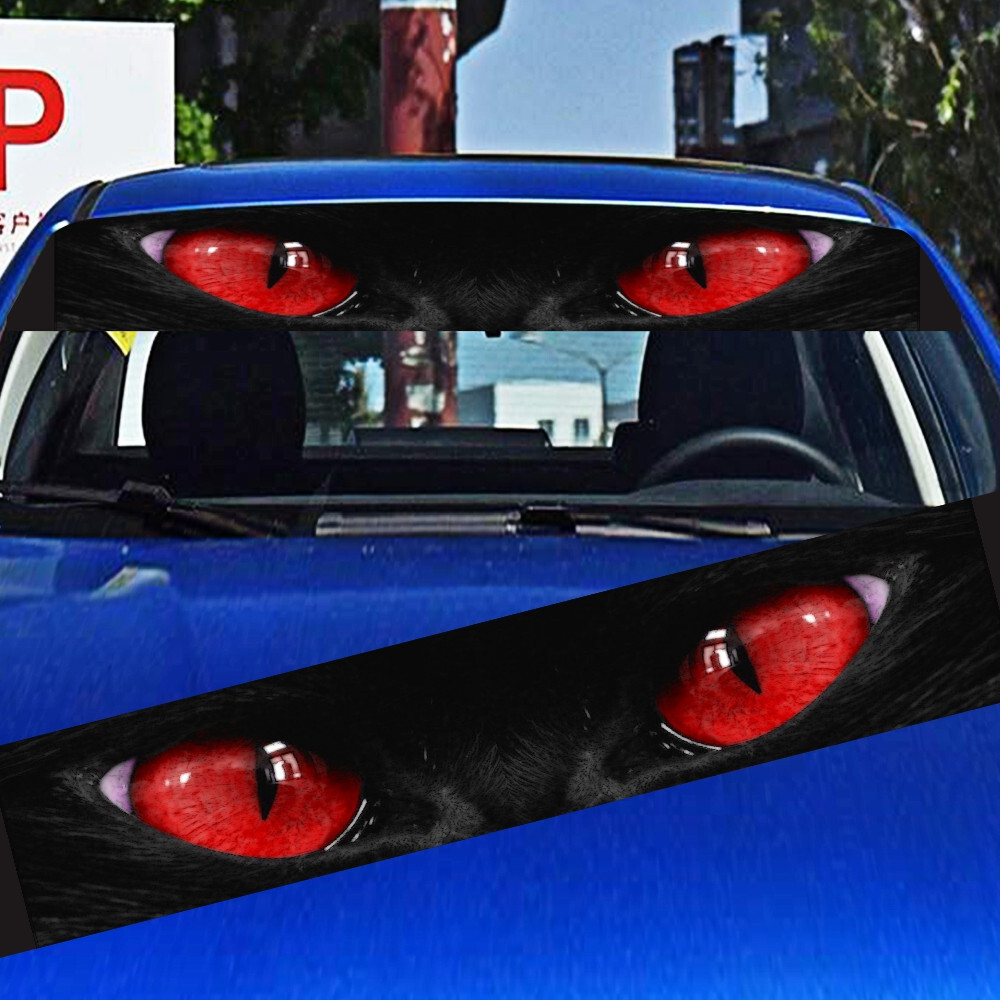 Car Window Banner Front Windshield Sticker Sun Visor Vinyl Decal Strip Cat’s Eye