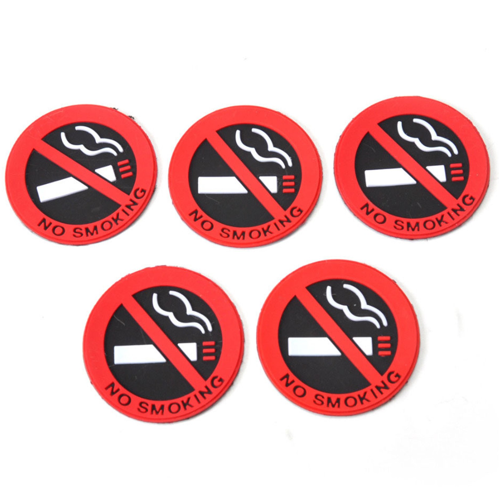 5cm 5/10Pcs Mini NO SMOKING Sign Warning Logo Rubber Stickers Car Taxi Decor
