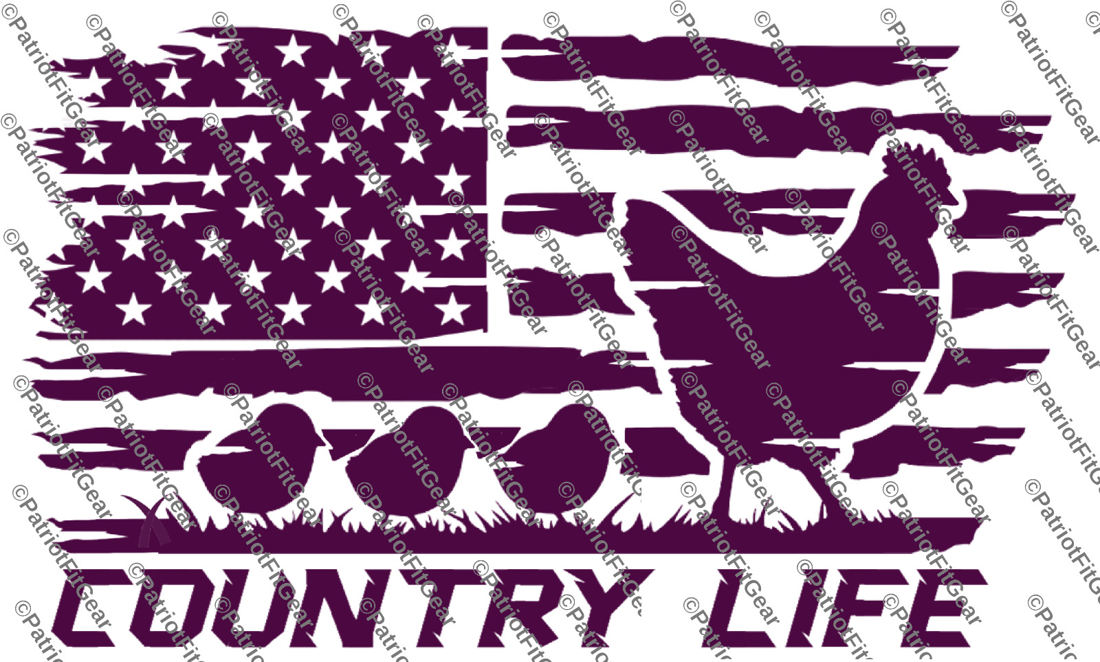 Chicken, Country Life, Hen, Chicks, Flag, Fowl, Poultry Farm, Custom Vinyl Decal
