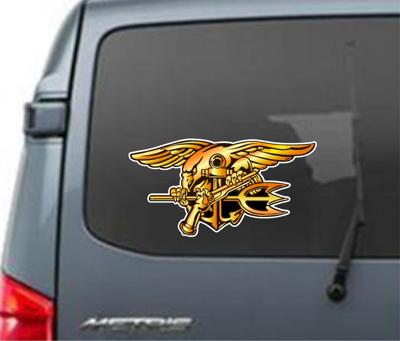 NAVY SEAL GOLDEN TRIDENT Window Sticker 4″ H x 7.5″ W  LAMINATED 