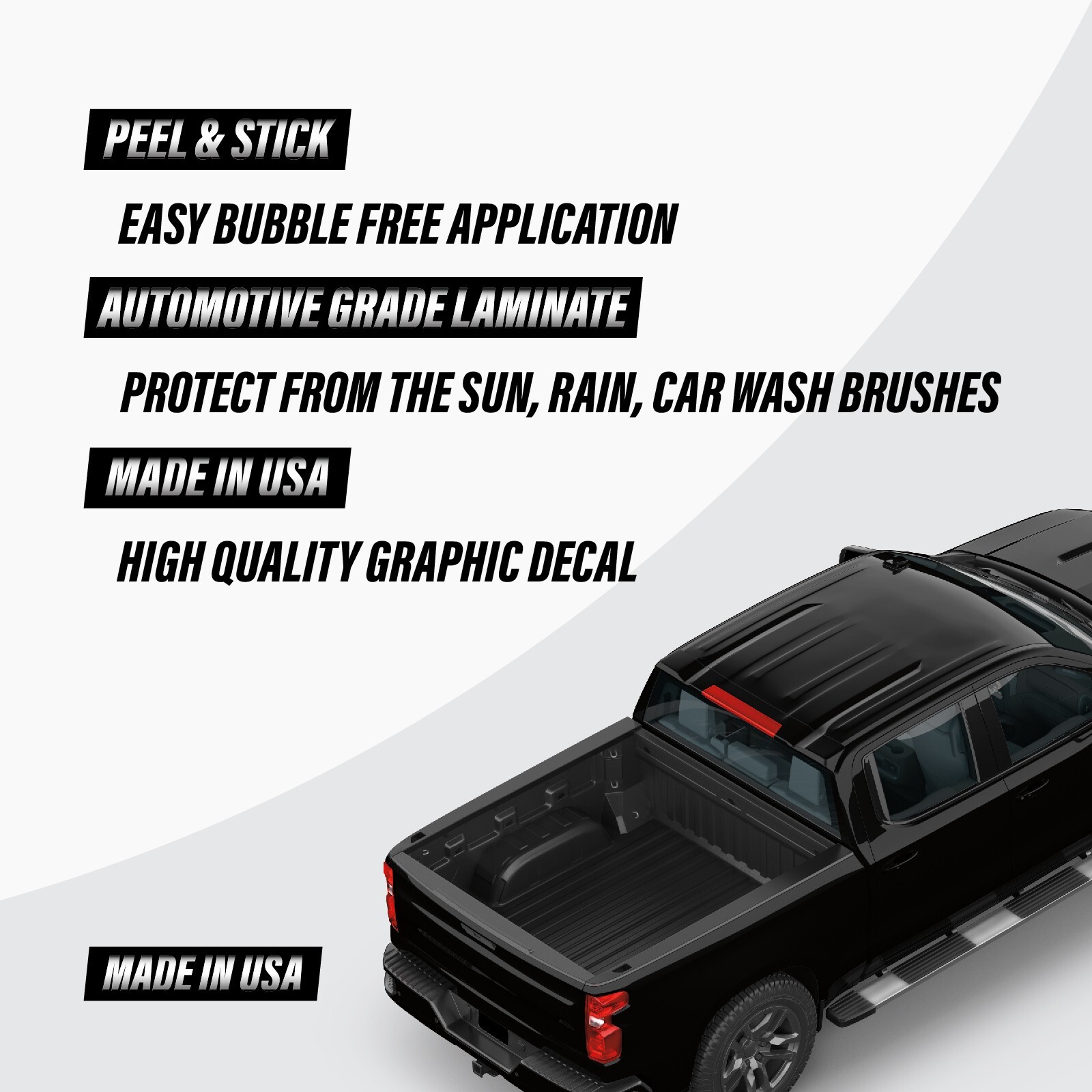 Tremor Decals Truck Bed Side Stickers Black