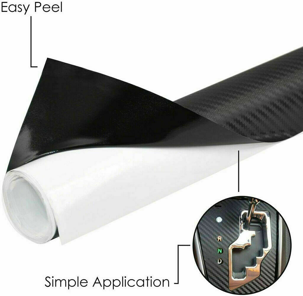 60″x12″ Waterproof Texture Carbon Fiber Look Vinyl Wrap Sheet Roll Film Sticker
