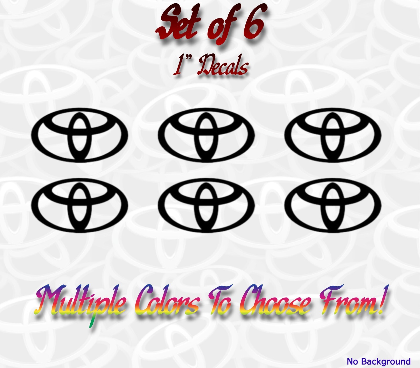 (6) 1″ Toyota Logo Vinyl Wheel Decal Camry Celica Car Sticker FREE SHIPPING