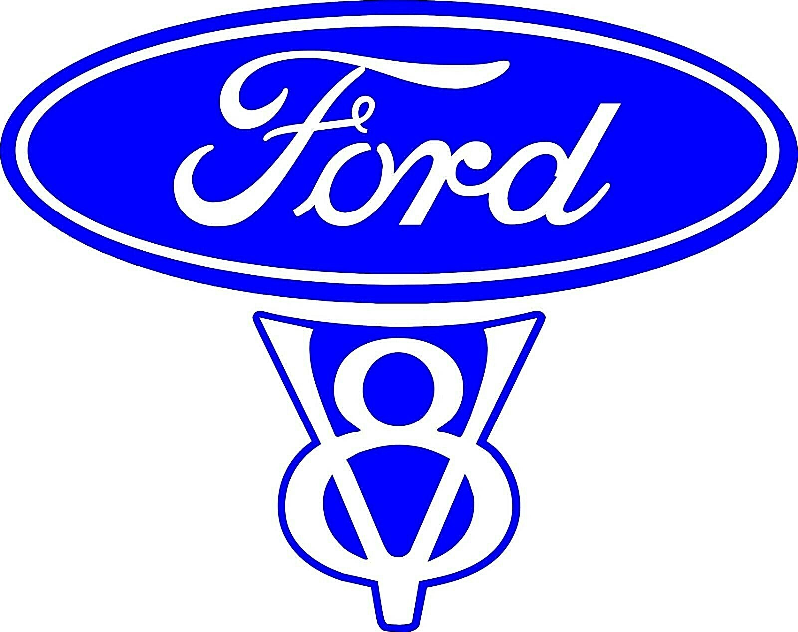Ford V8 Vintage Old Style Decal 5.6″w x 4.5″h