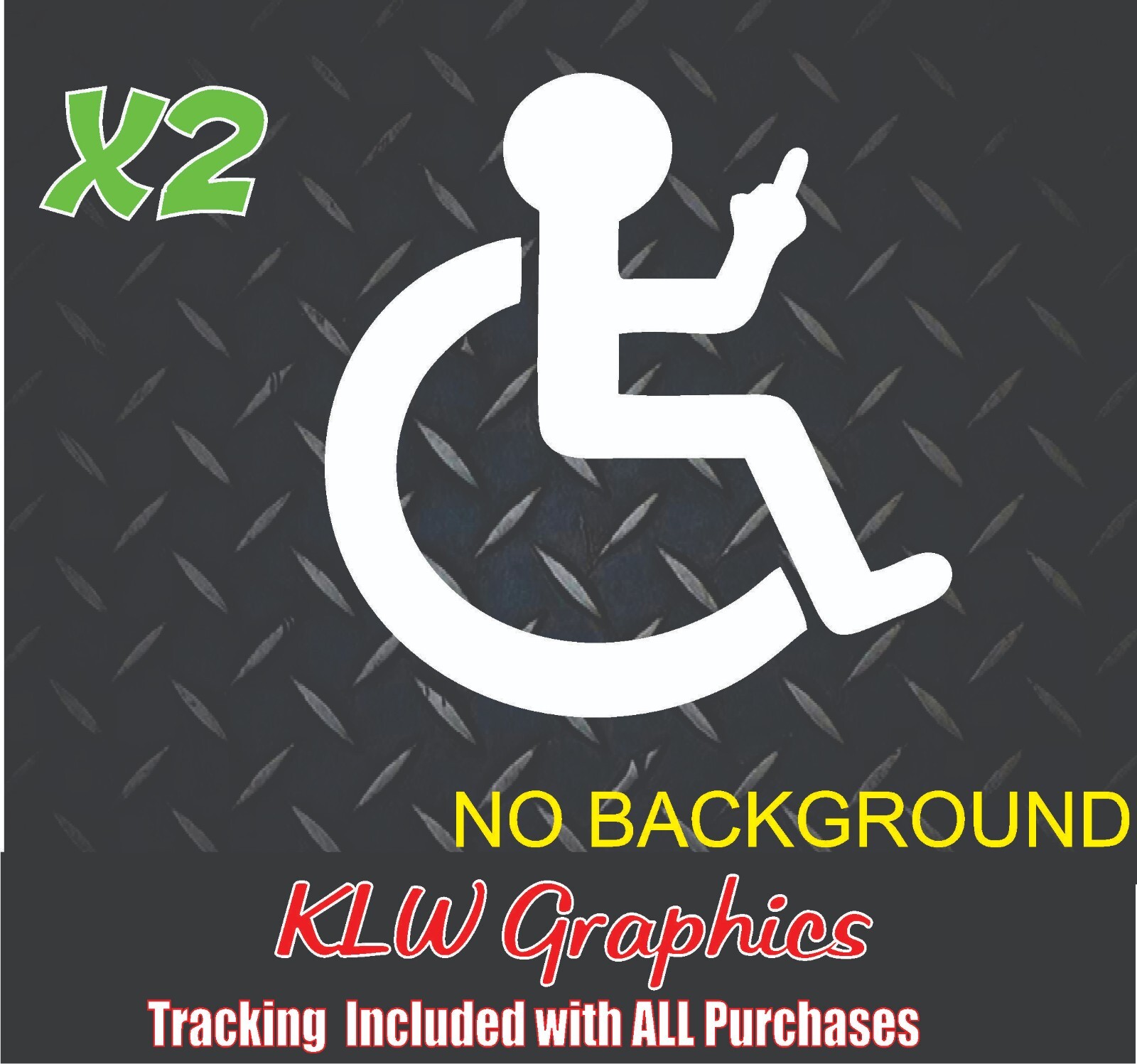 Wheel Chair Handicap Decal Sticker Funny Middle Finger Car Turbo Diesel Truck