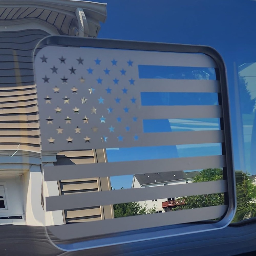 Matte Black Middle Window US Flag Sticker Decal FIT Ford F350 f250 f150 2015-23