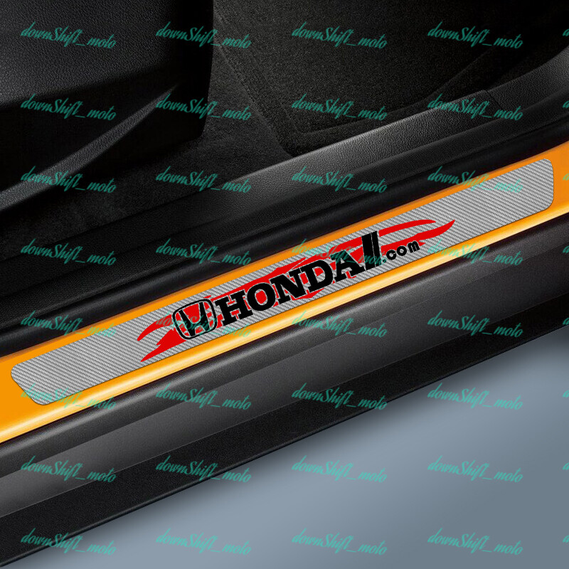 4PCS Carbon Fiber Car Door Scuff Sill Cover Panel Step Protector For HONDA NEW
