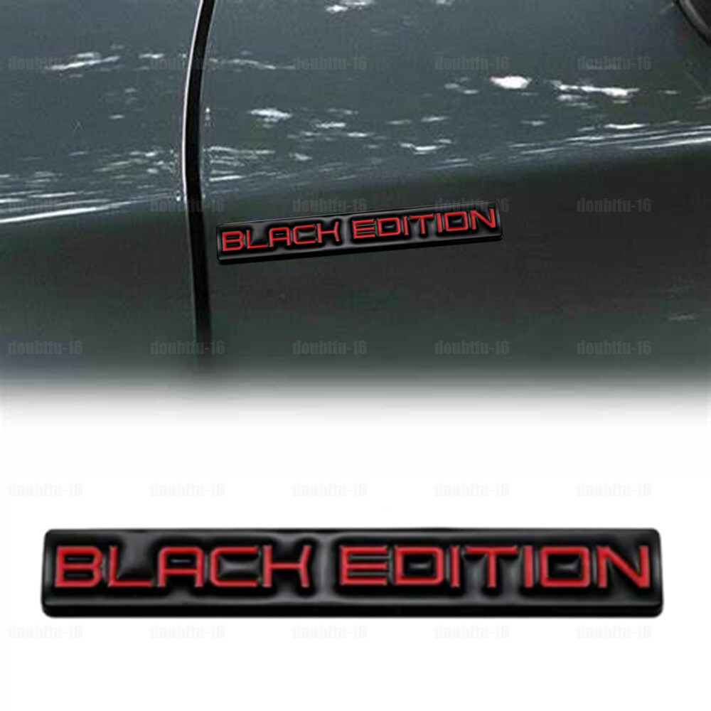 Black Edition Logo Emblem Badge Car Rear Tailgate Decal Sticker Accessories