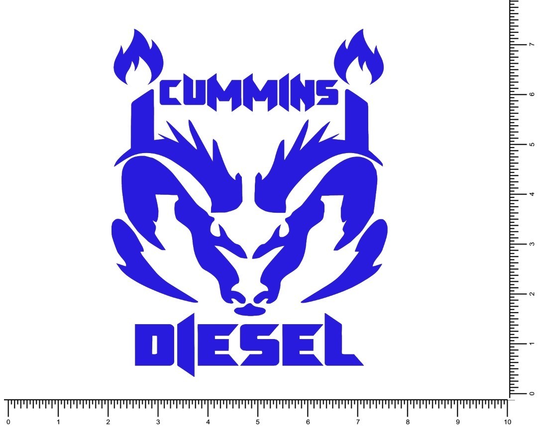 Dodge Ram Cummins Diesel Flames Turbo Die Cut Decal 7″ x 5.5″ XXL