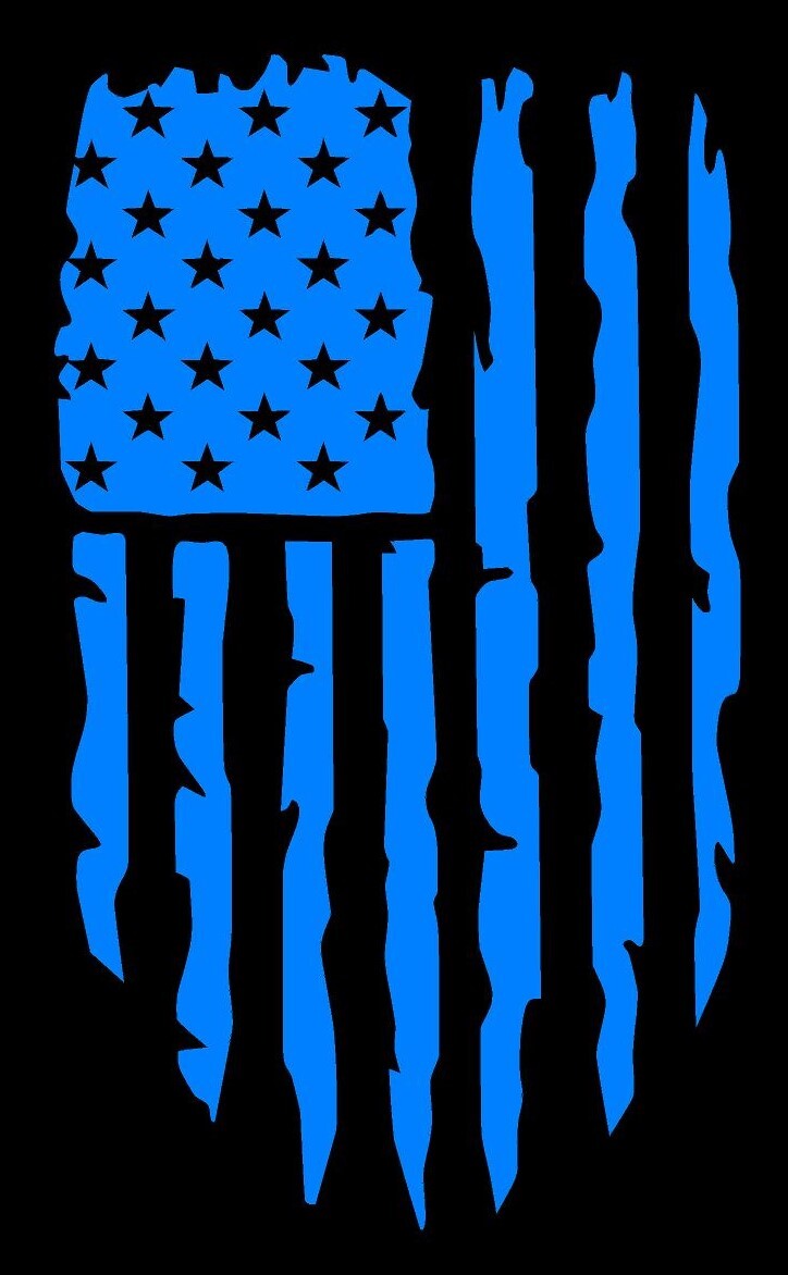 American Flag Tattered Vertical Hanging Style 2 Multiple Colors and Sizes