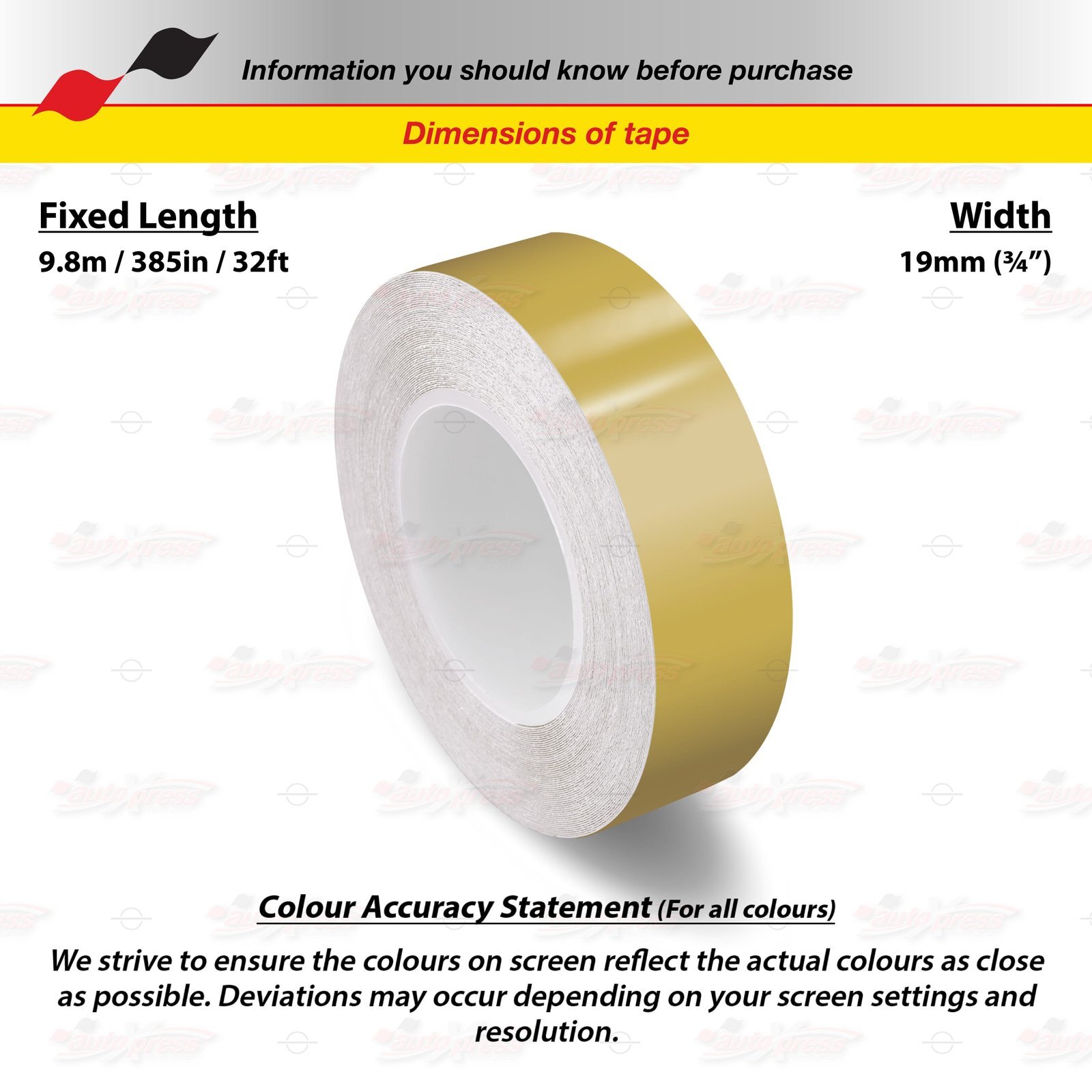 GOLD 3/4″ 19mm Roll PIN STRIPE Car Striping Trim Line TAPE Decal Vinyl Sticker