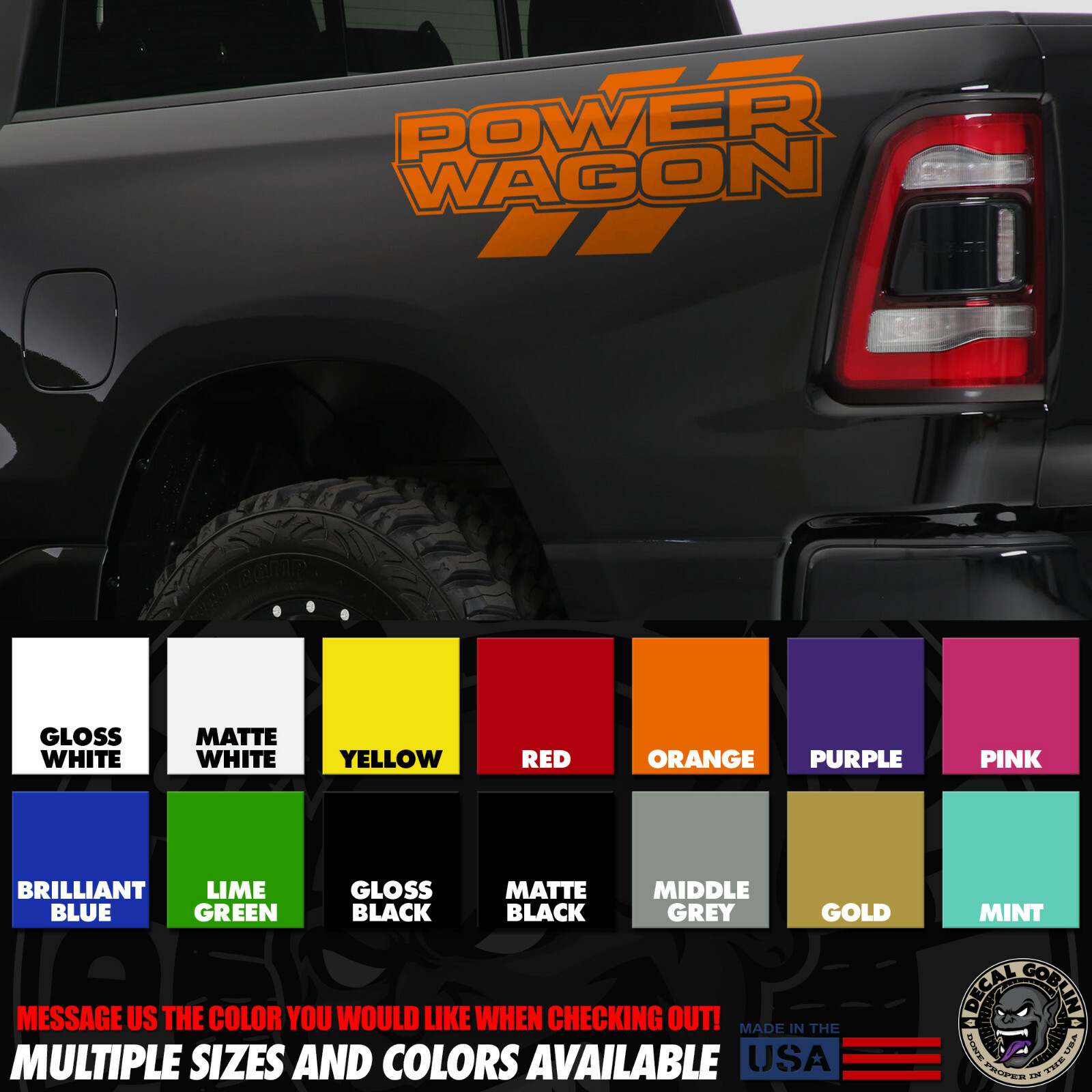 Vinyl Stickers Decal Graphics For Dodge Ram Fits Power Wagon Hash Truck Set x2