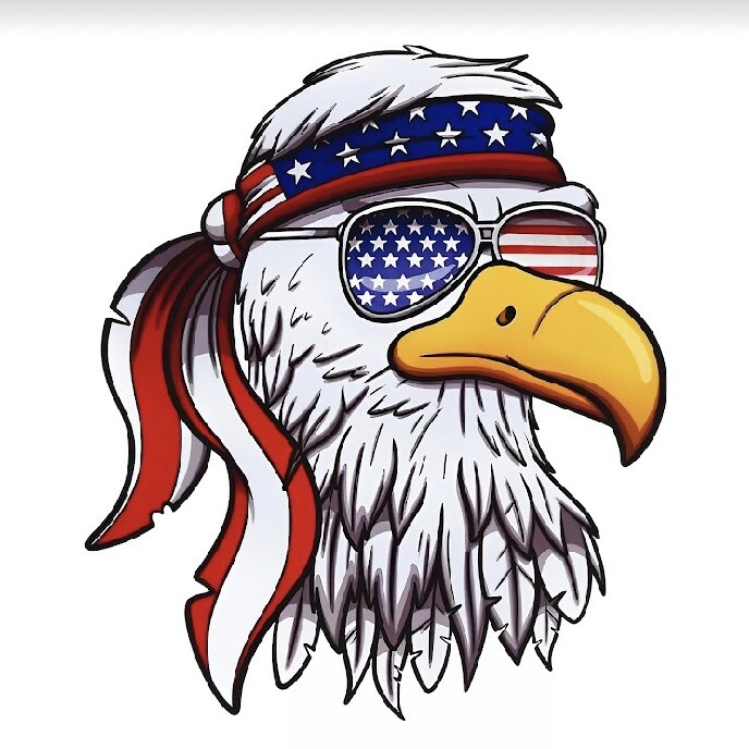 American Eagle Patriotic Sunglasses Sticker Decal American Flag Truck