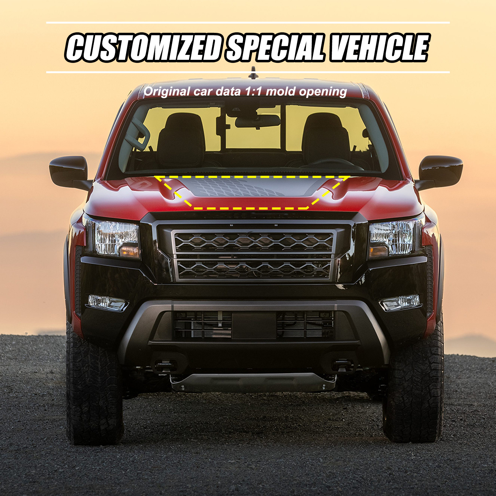 Front Bumper Hood Vinyl Graphic Decal Bonnet Sticker For Nissan Frontier 22+ US
