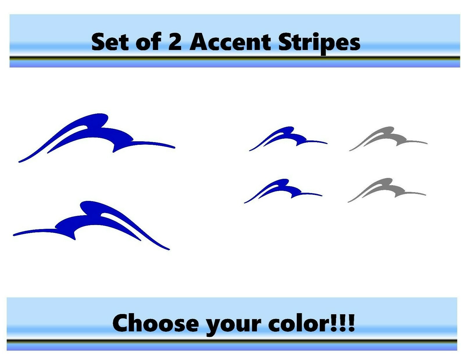(6) RV Car Truck Pontoon Boat Trailer Side Accent Decals Graphics Stripes ST30