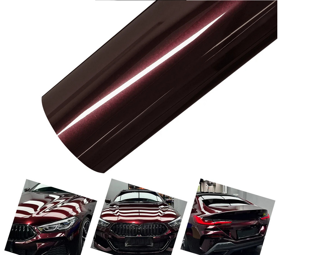 50FT x 5FT Roll Glossy Metallic Pearl Vinyl For Car Wrap Film Sticker Black Rose