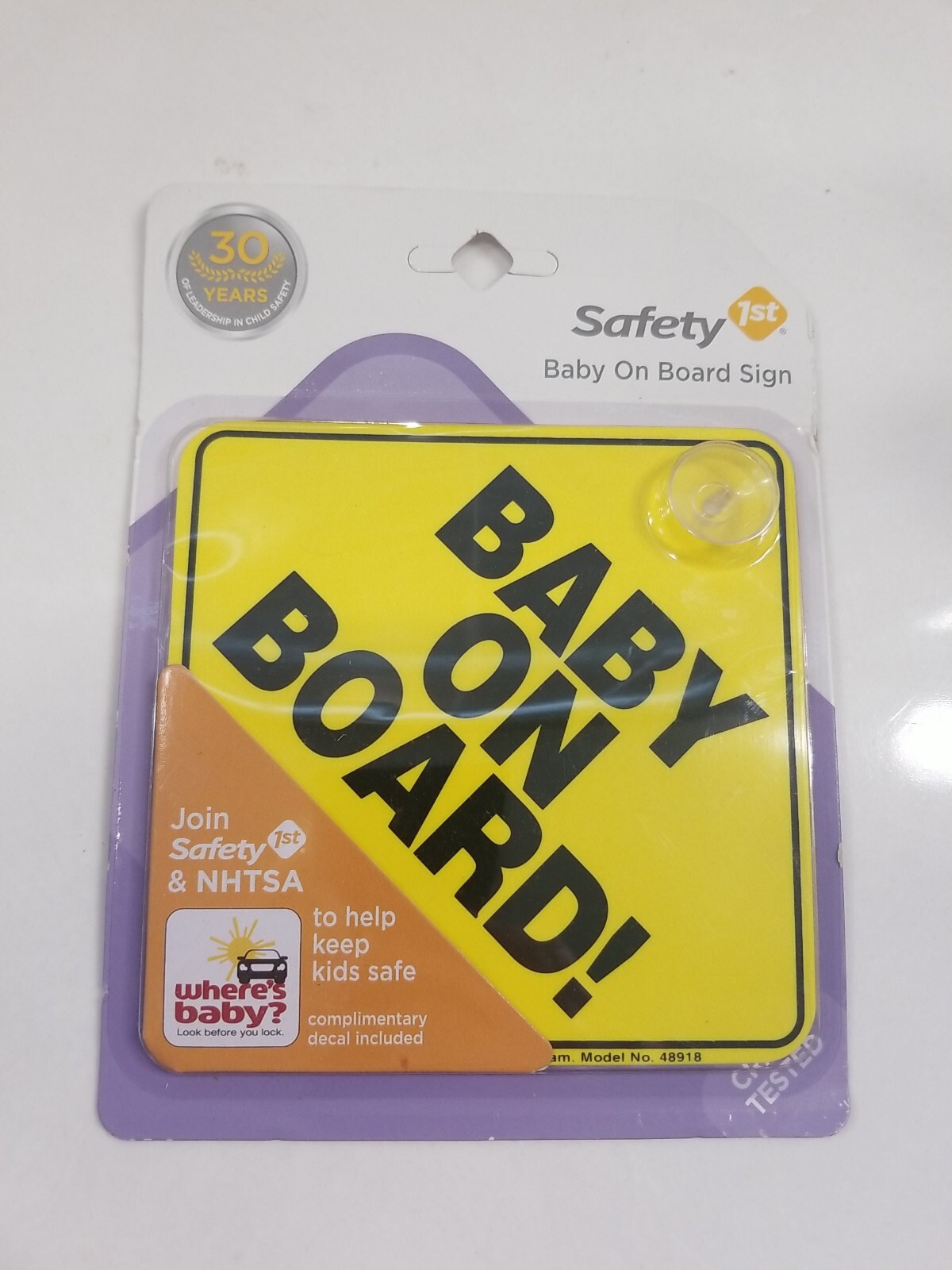 BABY ON BOARD Reusable Safety Sign Decal with Suction Cup 5″ x 5″ New 1G
