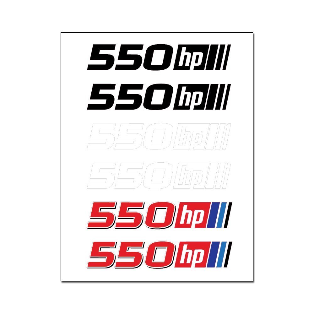 550 Horsepower 6 Vinyl Graphic Car Stickers Sheet