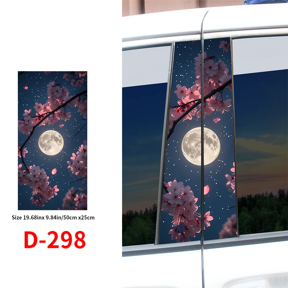 Dreamy Full Moon Starry Night Car B-Pillar Stickers Aesthetic Sky Vinyl Decals