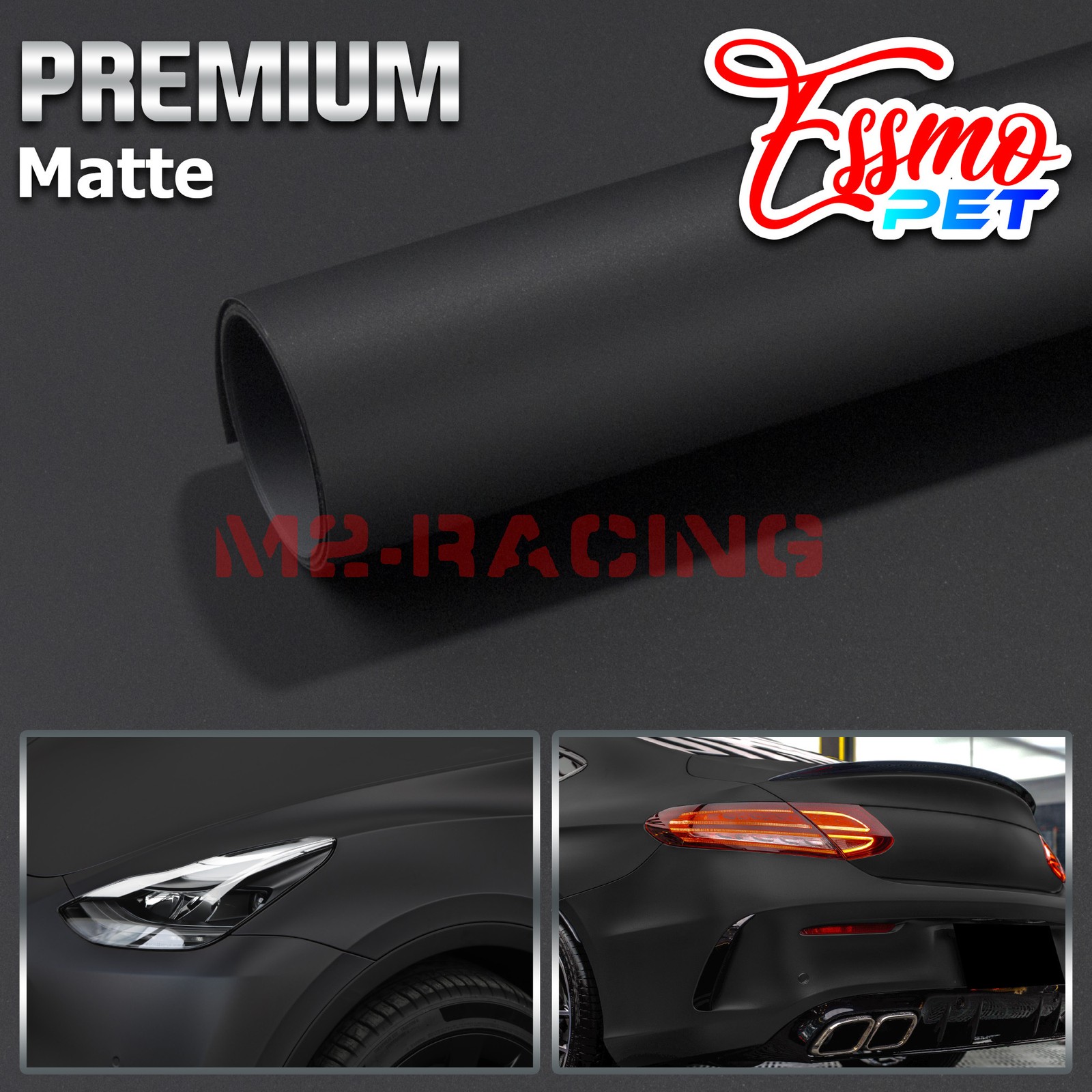 PET Matte Flat Black Auto Car Vehicle Vinyl Wrap Sticker Decal Sheet Film