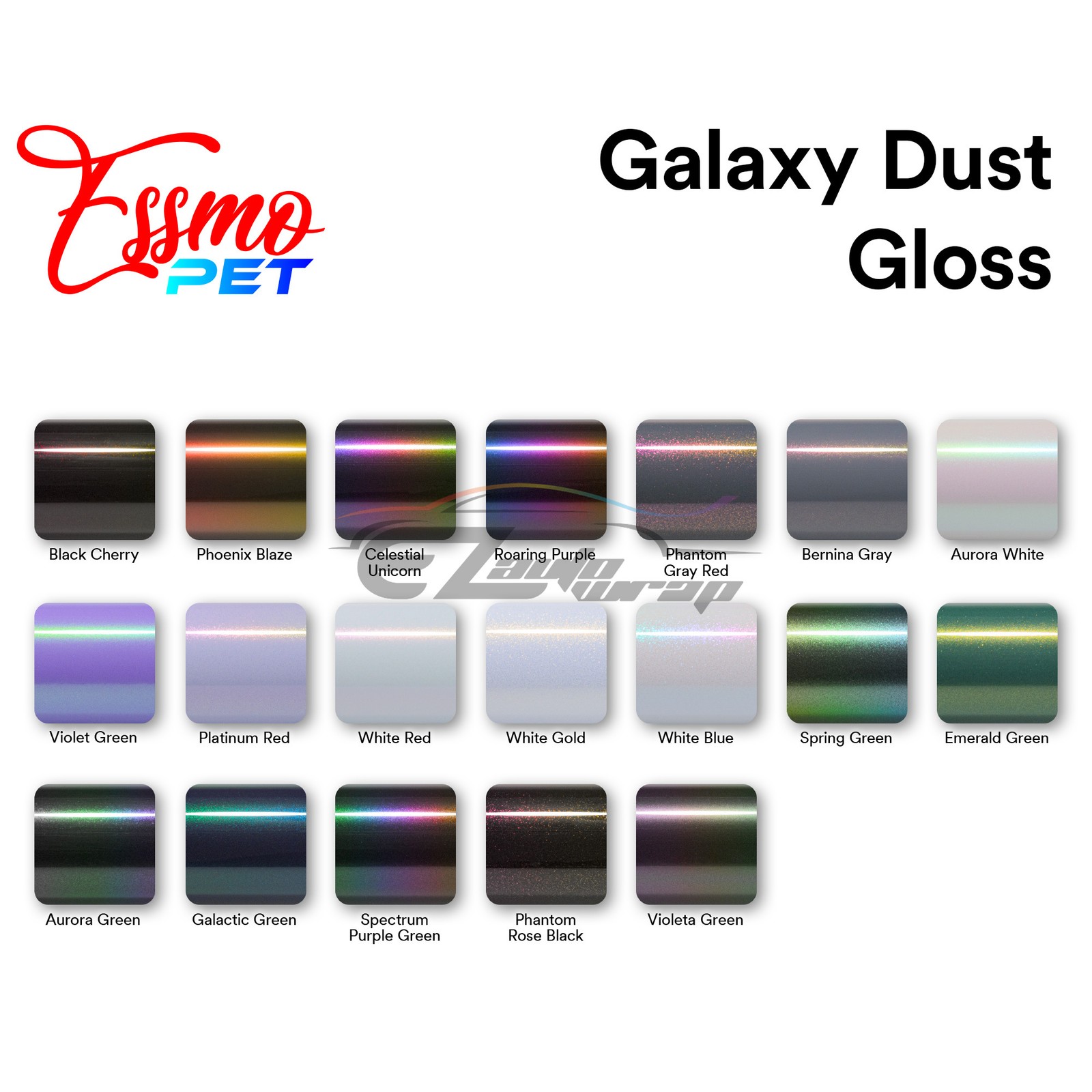 ESSMO PET Galaxy Dust Gloss Auto Car Vinyl Vehicle Wrap Decal Sticker Sheet Film