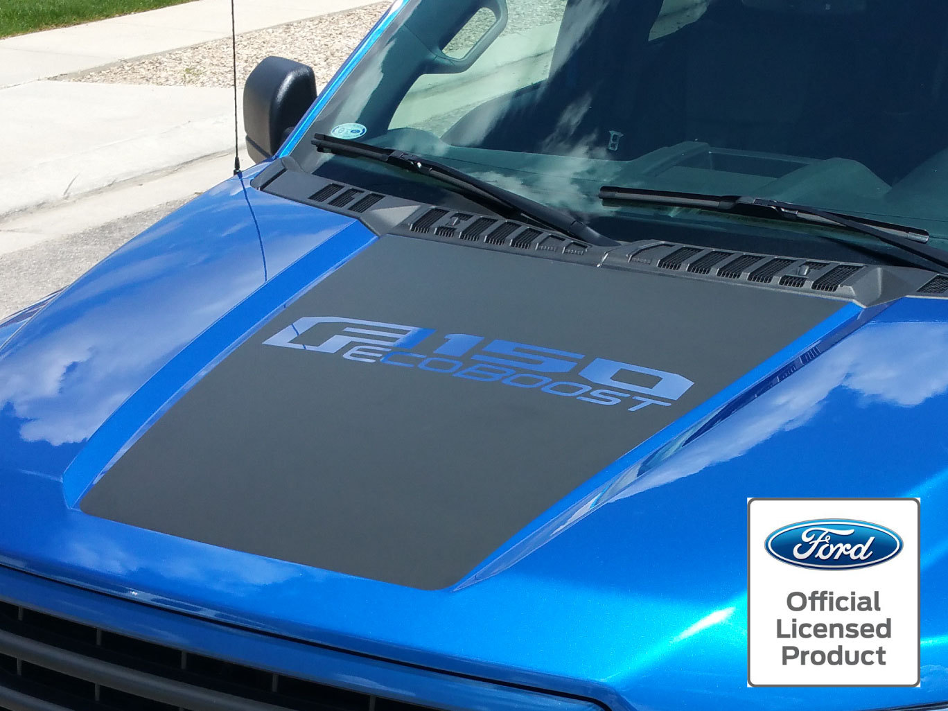 2017 Ford F-150 Hood Stripe W/ F150 Ecoboost Vinyl Sticker Graphic Decal