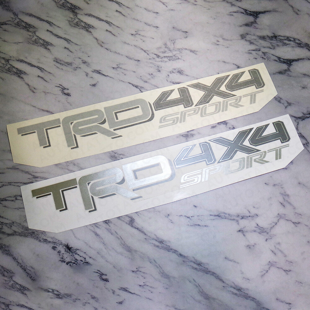 2x 3D TRD 4×4 Sport Dark Grey Pickup Side Bed Truck Logo Sticker Decal Limited