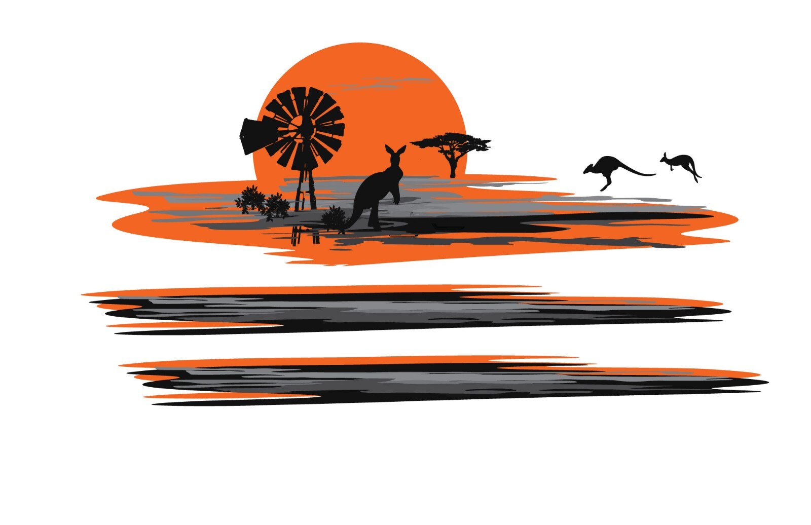 Motorhome Caravan Stripe Decal Kit 3.5m RV Graphics Kangaroo Windmill Campervan