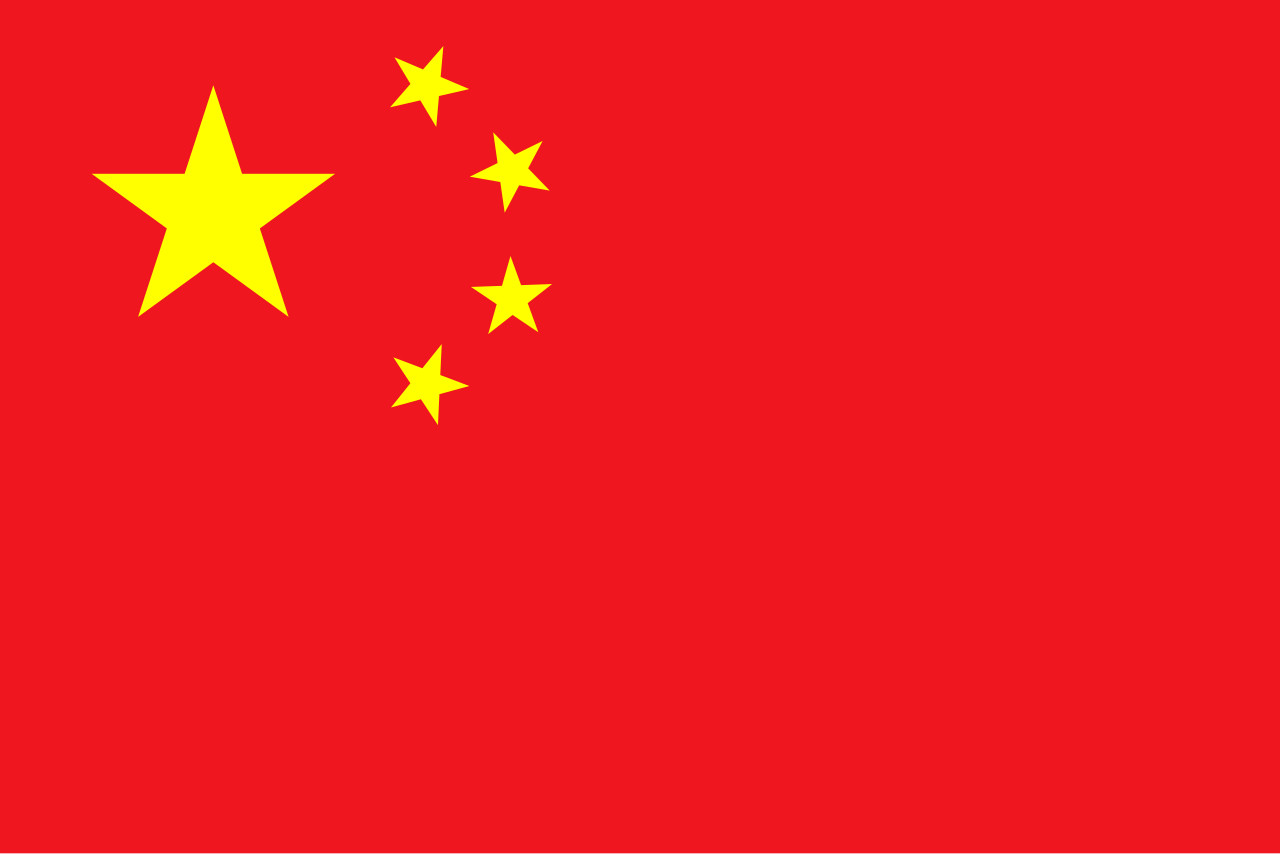 CHINA COUNTRY FLAG, STICKER, DECAL, 5YR VINYL, STATE FLAG
