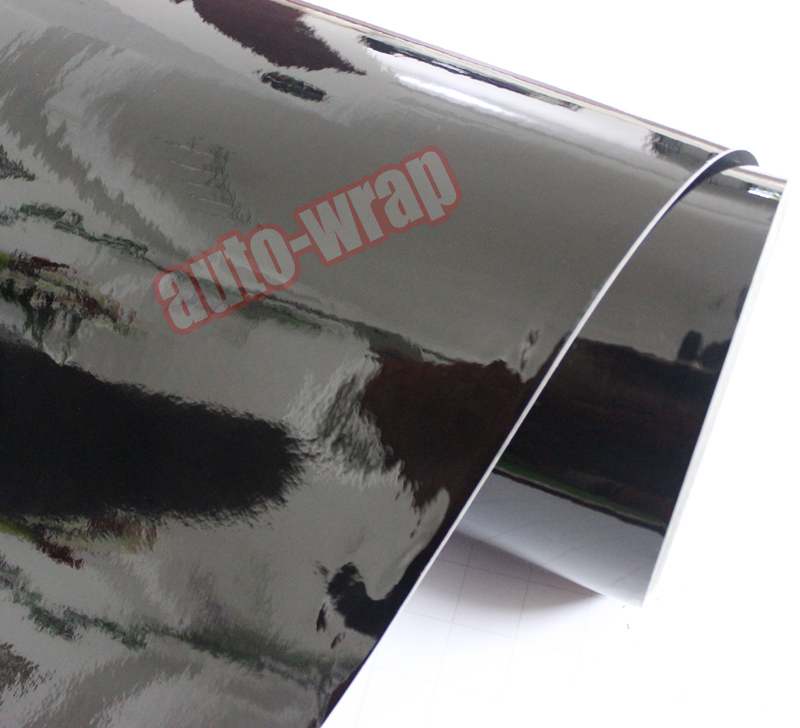 Entire Car Wrap – Hot Glossy Mirror Paint Vinyl Film Sticker Black 50FT X 5FT AC