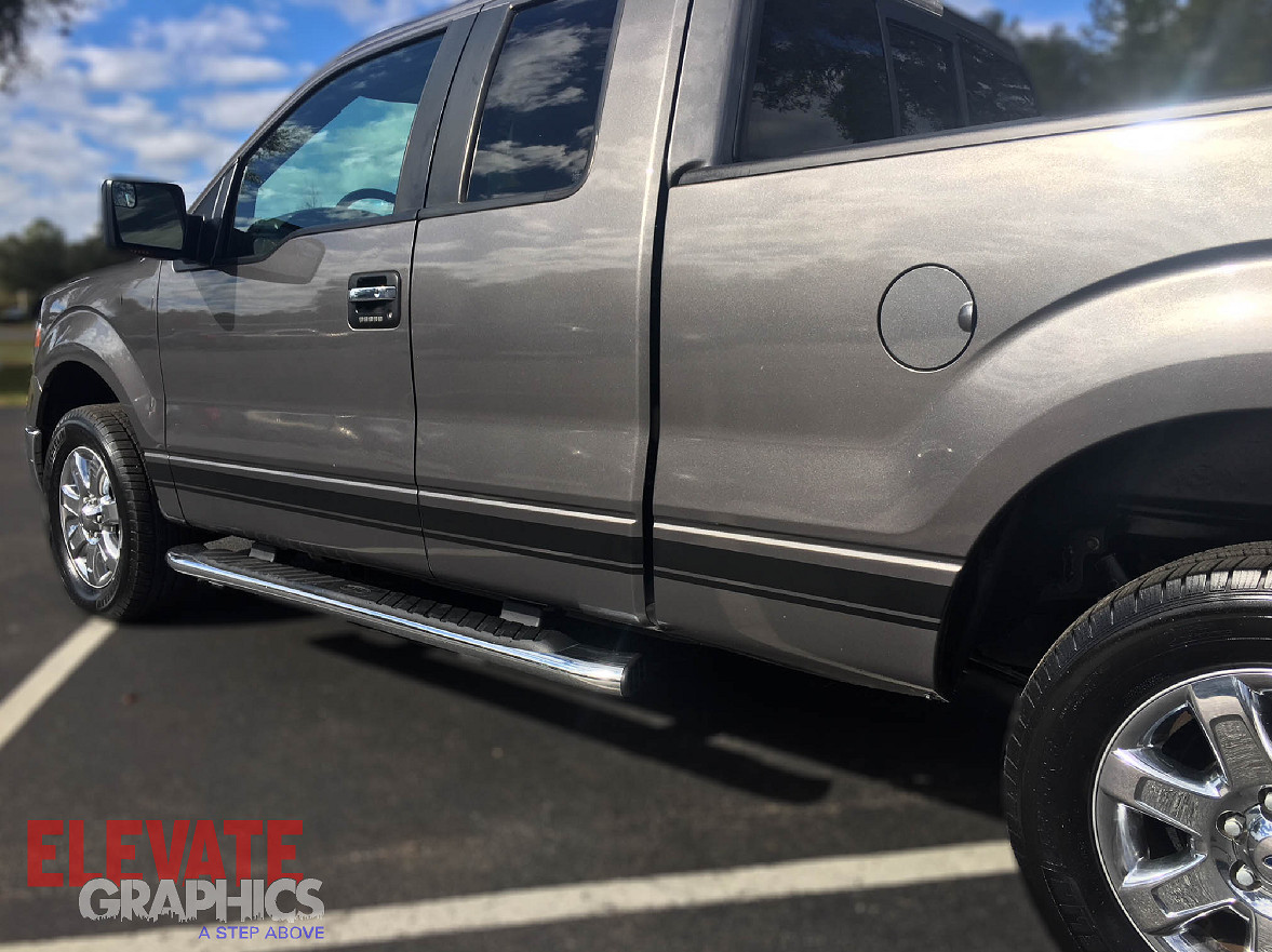 For Ford F-150 Stickers Rocker Two Side Decals Stripes Vinyl Graphics 2009-2024