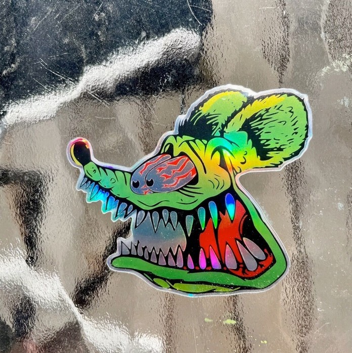 Rat Fink Hot Rod 3 inch holographic Premium decal Sticker Car Window