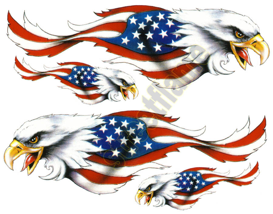 AMERICAN USA FLAG EAGLE DECAL STICKER EMBLEM GRAPHIC HELMET SKATEBOARD SNOWBOARD
